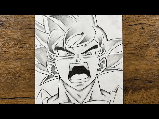 Anime drawing [ pencil ✏️ ] how to draw Goku ultra instinct step-by-step