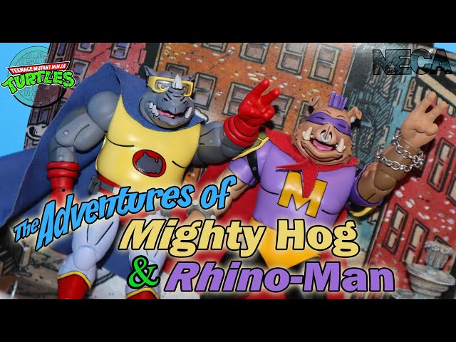 The Adventures of Mighty Hog & Rhino-Man! NECA Cartoon Action Figure Review - Haulathon 2023