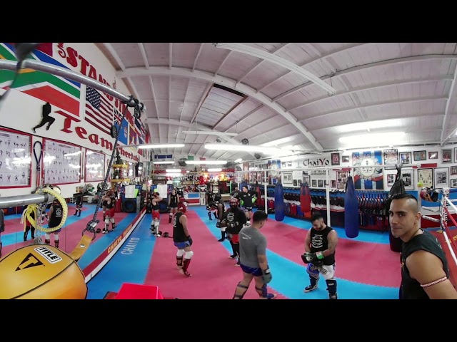 Muay Thai Boran sparring class at Chaiyo Muay Thai Academy 1/12/2018. 4k 360 video