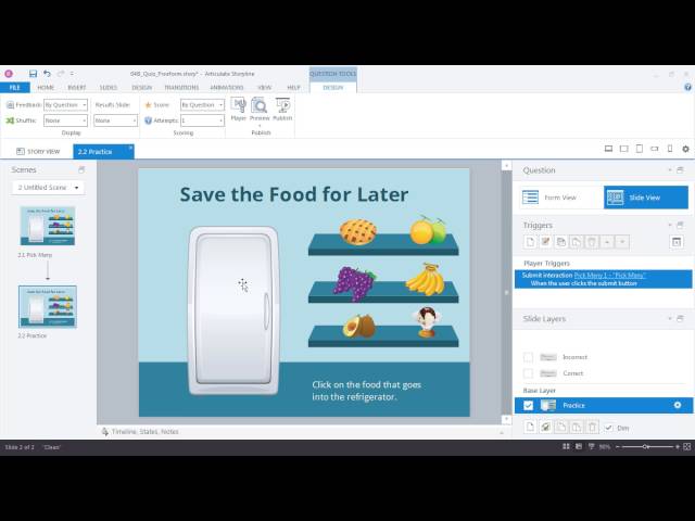 Articulate Storyline 360: Creating Quizzes with Freeform Interactions