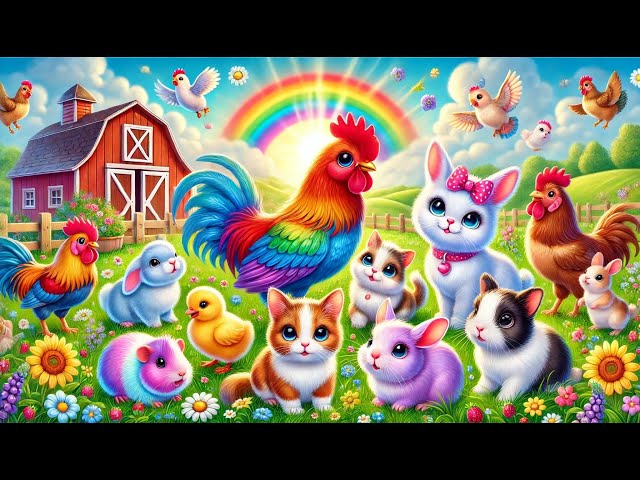 Catch cute chickens, colorful chickens, rainbow chickens, rabbits, cute cats, ducks, guinea pigs