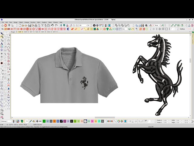 Ferrari Horse Embroidery logo for Polo Shirt