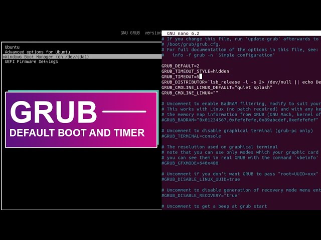 How To Change GRUB Default Boot and Timer