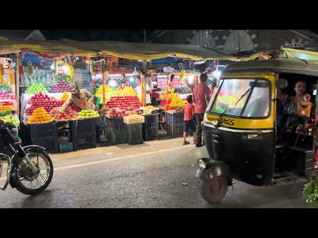 Free 4k No copyright video of indian fruit market at night