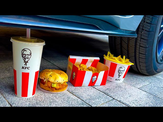 Crushing Crunchy & Soft Things by Car! - EXPERIMENT: CAR vs KFC vs McDonald's vs FOOD vs TOYS