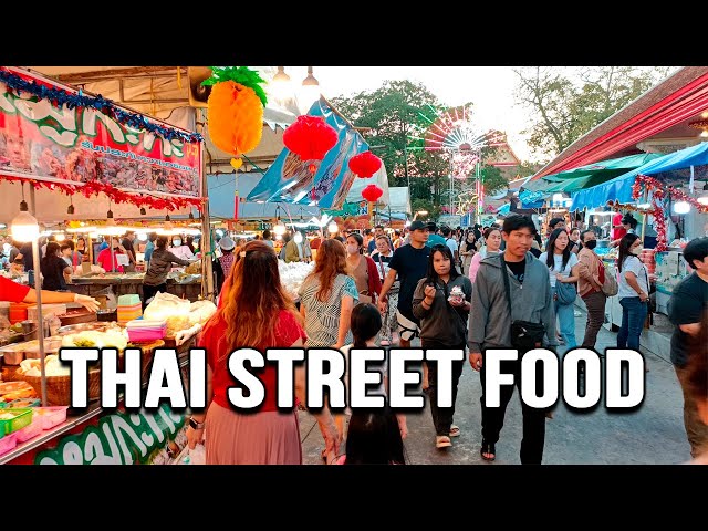 THAI STREET FOOD MARKET | Exploring a Food Paradise: Street Food & Spicy Thai Delights 🍜🌶️"