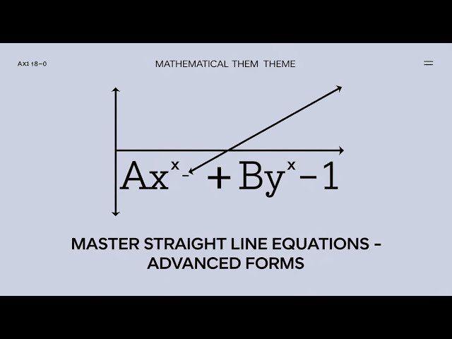 Coordinate Geometry Part 5: Straight Lines – Advanced Forms and Intercepts