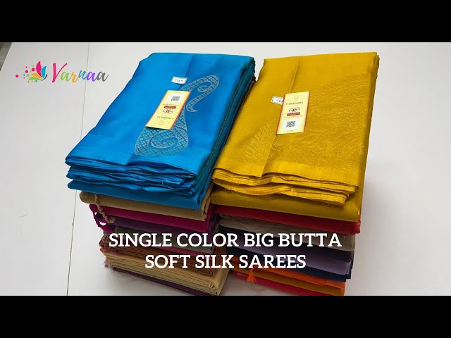 single color big butta pure silk sarees with price | pure silk sarees online shopping | Varnaa