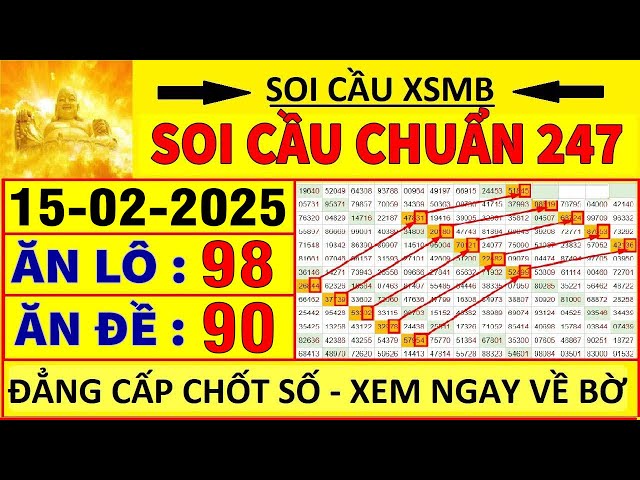 Soi Cầu XSMB 15/2 - Soi Cầu Miền Bắc - Xổ Số Miền Bắc - XSMB - Soi Cầu MB - Soi Cầu Chuẩn 247