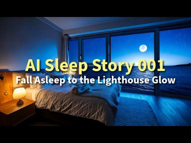 ASMR AI Sleep Story 001 🌊✨ The Lighthouse of Serenity | 5 Min Bedtime Story + 25 Min Ocean, Piano 🎵