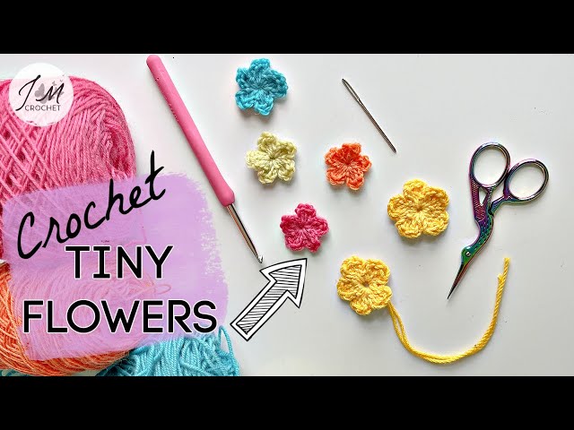 How to Crochet a Simple & Easy Flower For Beginners | Cute Small Crochet Flowers #crochetflower #diy