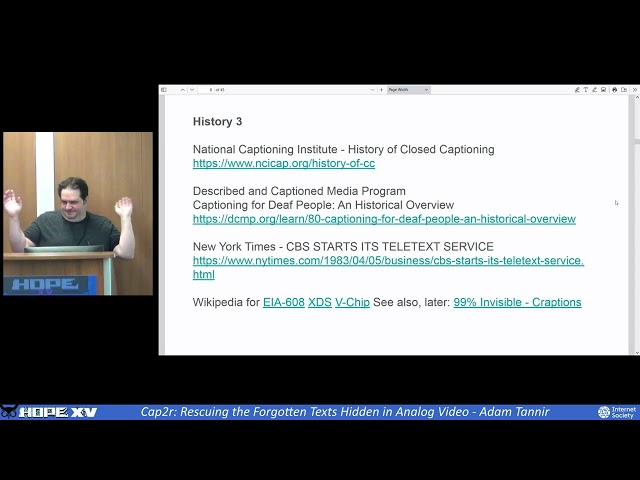 HOPE XV (2024): Cap2r: Rescuing the Forgotten Texts Hidden in Analog Video
