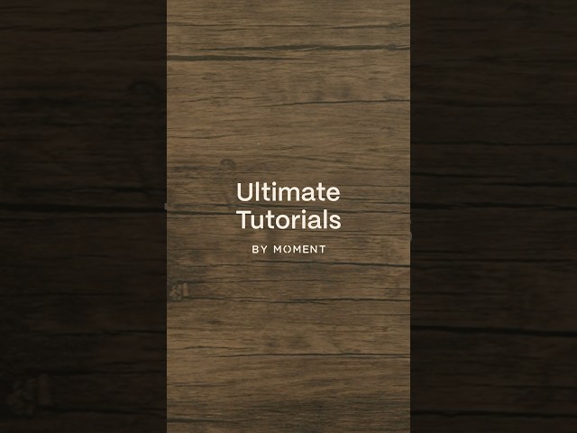 Say hello to our new Ultimate Tutorials Channel by Moment #Shorts #youtube #howto #tutorial