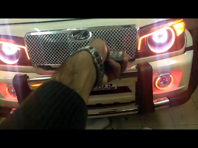 Mahindra Bolero Remote Controlled Custom Headlights + fog lights