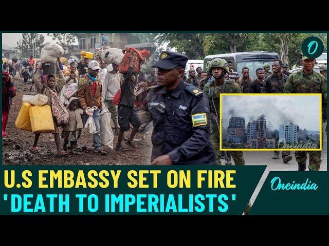 Breaking: U.S Embassy Burnt To Ashes: Armed Protesters' Uncontrolled Violence On Streets of DR Congo