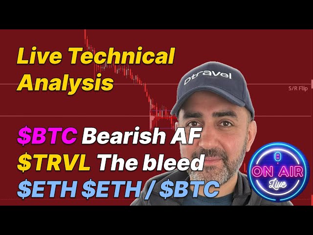 Live Technical Analysis: $BTC Bearish AF$TRVL The bleed$ETH $ETH / $BTC