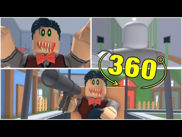 Escape The Evil Barber Shop (SCARY OBBY) All JUMPSCARES 360