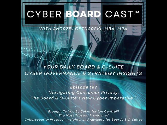 Ep167: Navigating Consumer Privacy: The Board & C-Suite’s Updated Cyber Imperative (2024.03.30)