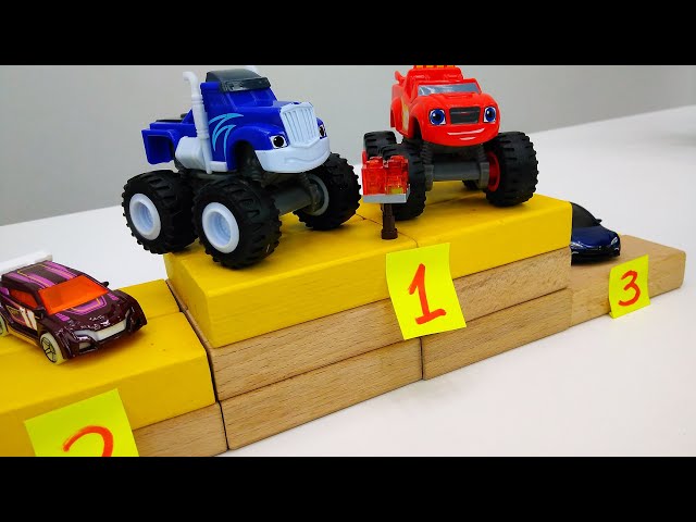 Cars for kids Monster Machines toys | Blaze and Crusher won the cup | Video for kids