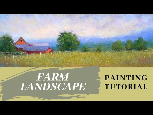 How to Paint a Farm Landscape! - Painting Tutorial- Featuring Sennelier Paris Collection