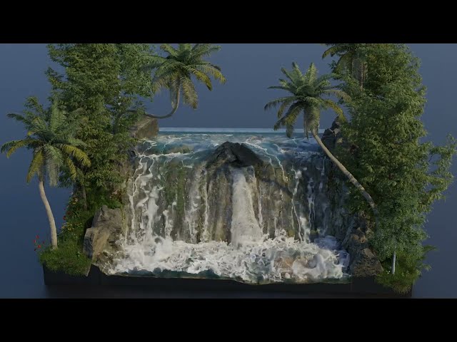 Waterfall With Flip Fluids in Blender 3.6 Timelapse | CREATORS