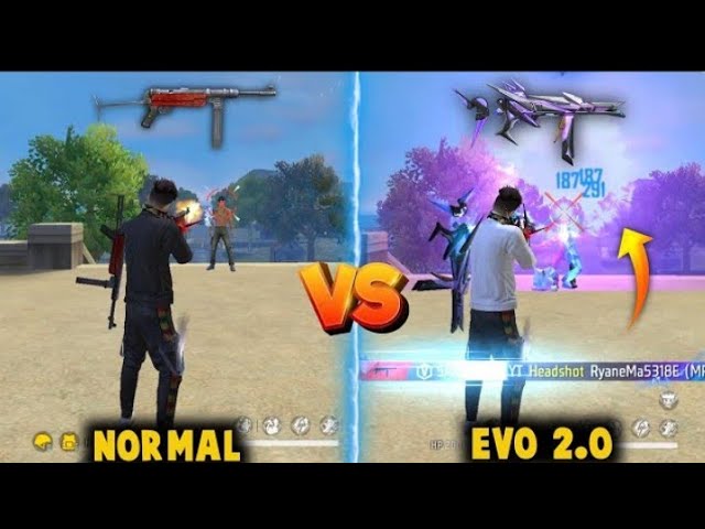 NEW EVO CHROMASONIC MP40 2.0 VS WITHOUT SKIN MP40 DAMAGE ABILITY TEST | BEST MP40 SKIN - FREE FIRE