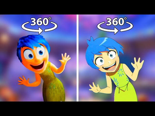 🕹 360º VR Joy Original vs Anime | Inside Out 2 Animation