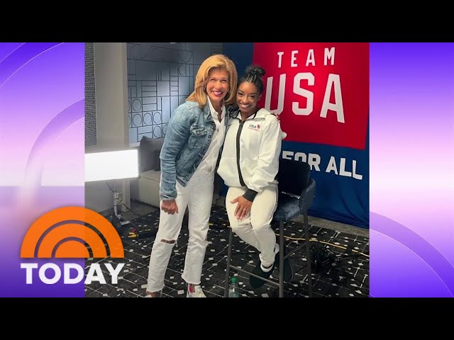 See Simone Biles surprise Hoda Kotb on her last day on TODAY