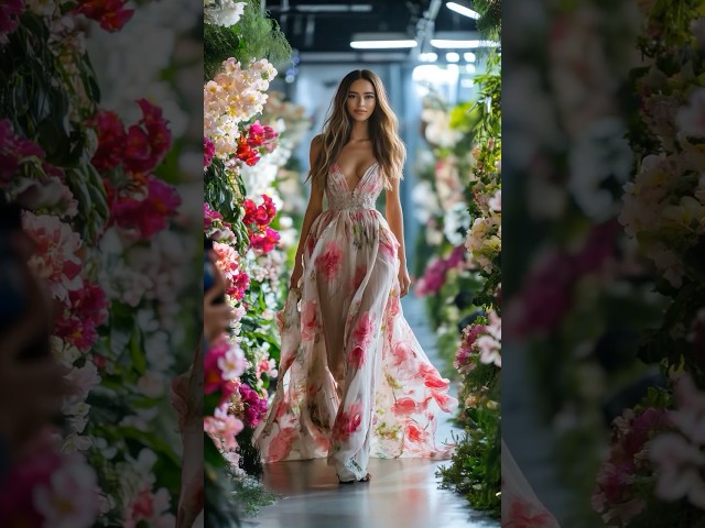 Floral Dress, A Walk Through the Blooming Garden ✨ AI Fashion Week 👗