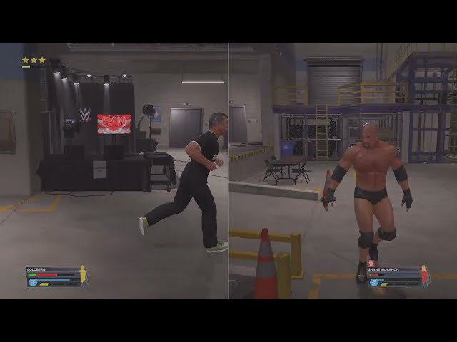 💥 Backstage Brawl! Goldberg vs. Shane McMahon – No Rules, Pure Chaos! 🔥 WWE 2K24