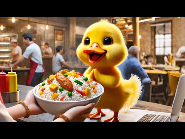 Duckling Fried Rice Looks Delicious#funny #duck #cartoon#cute