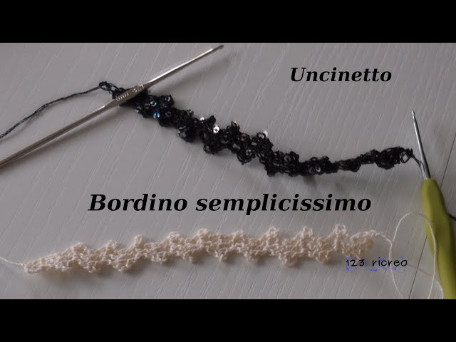 Semplice bordo all'uncinetto con paillettes