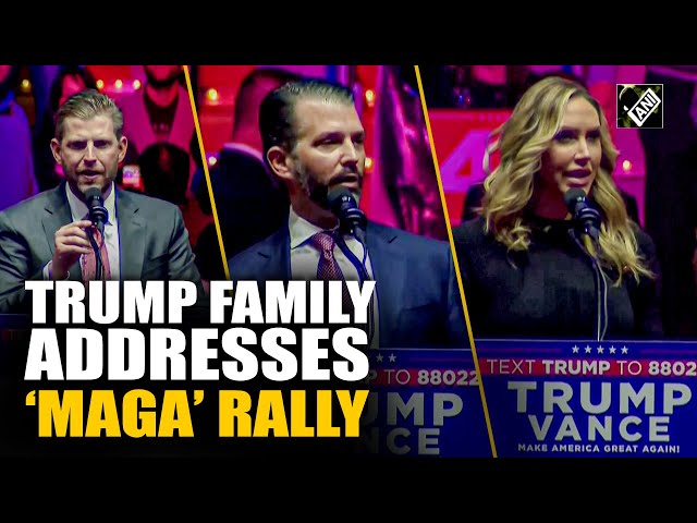 US President-elect Donald Trump’s family addresses MAGA rally at Capital One Arena