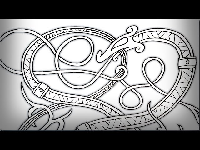 Viking Serpent Sketch - Tutorial / Time Lapse