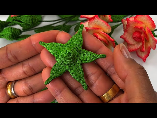 Crochet Rosa Hybrid Miniature Rose - Sepal