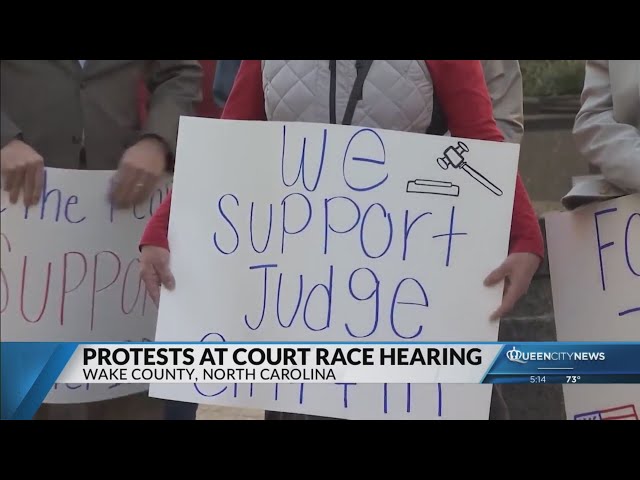 Protestors show up day of NC court decision on Jefferson Griffin ballot challenge