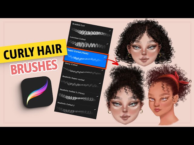 Drawing Quick Curly Hairstyles | Procreate Curly Hair Brush Pack