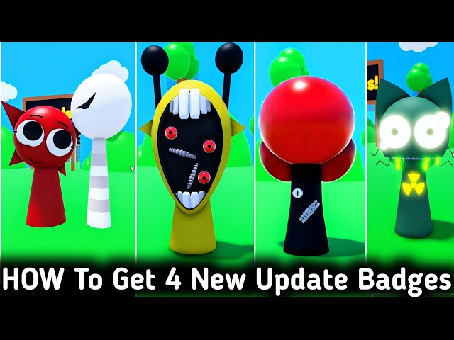 3D Sprunki RP - How To Get All 4 New Badges & Animations Update | Mr Tree Phase 3 + Simon Phase 3