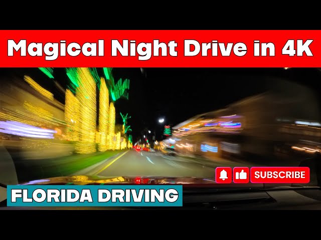 Magical Night Drive Through Downtown Venice, Florida | Venice Avenue Holiday Lights