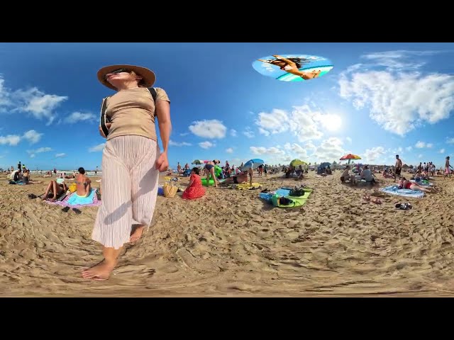 Beach La Marina | VR 360° | Virtual 3D Beach Walking Tour | 20 August 2024  | 5.7K 60FPS