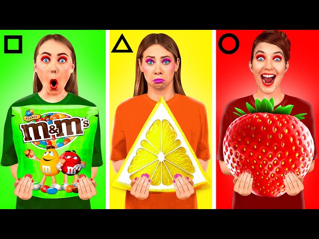 Geometric Shape Food Challenge | Funny Food Situations by MeMeMe Challenge