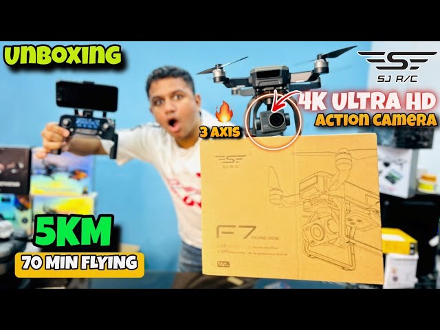 F7 Sjrc 4k Gps Drone with 3 Axis GimbalGoproFirst Time in India |Display InRemote | One Key RTH