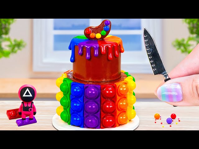 Creative Rainbow Chocolate Cake 🌈💖Relaxing Tiny Cake Decorating Fun | Petite Pastries