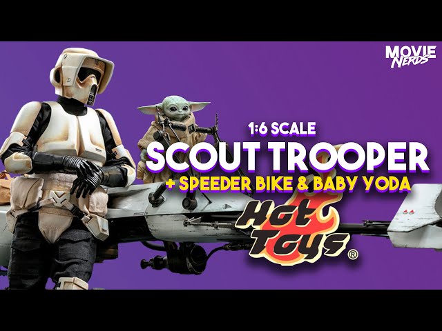 Star Wars: The Mandalorian - Scout Trooper with Speeder Bike and Baby Yoda