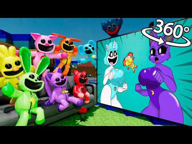 CatNap React to Poppy Playtime Chapter 3 Meme in Minecraft - Smiling Critters 360° - VR 360 Video