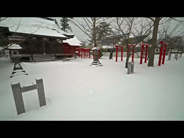 4K・ Blizzard walk at Yurihonjo・4K HDR