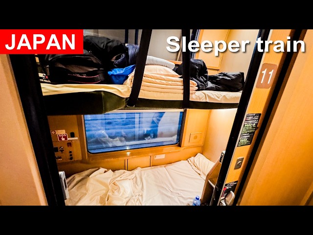 SNOWY Day Adventures on Japan's Most Scenic Sleeper Train in Bunk Bed! [SUNRISE IZUMO]