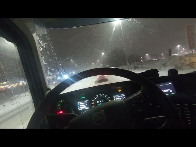 Driving and loading my new dump truck in Snowstorm