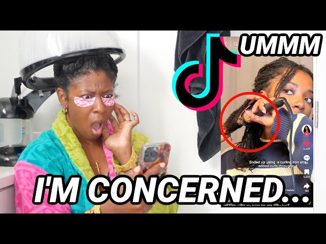 REACTING TO NATURAL HAIR TIK TOK VIDEOS... IT'S GIVING "HAIR ABUSE"😳👀😱