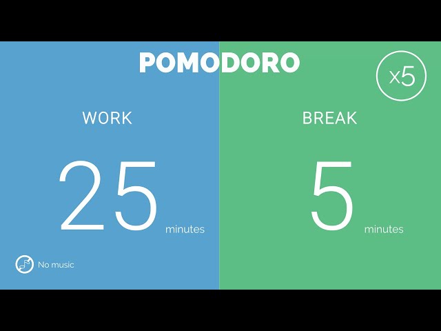 25 / 5  Pomodoro Timer - 2 hours study || No music - Study for dreams - Deep focus - Study timer